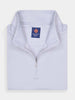 Folded light gray zip-up golf pullover vest with a standing collar