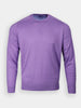 A purple crewneck sweater with long sleeves, made of a soft cotton-cashmere blend