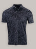 Black Jacques Sport Fit polo highlighting the sleeve construction and tonal lace floral fabric.