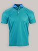 Curtis argyle print with solid knit collar, a garment featuring a blue and green color
