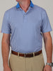 Curtis argyle print with solid knit collar, a garment featuring a blue and white checkered shirt