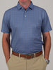 Simon baby pique floral print, a golf polo featuring blue and white flowers