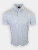 Short-sleeve shirt with a light blue background and a floral pattern in pink and green.