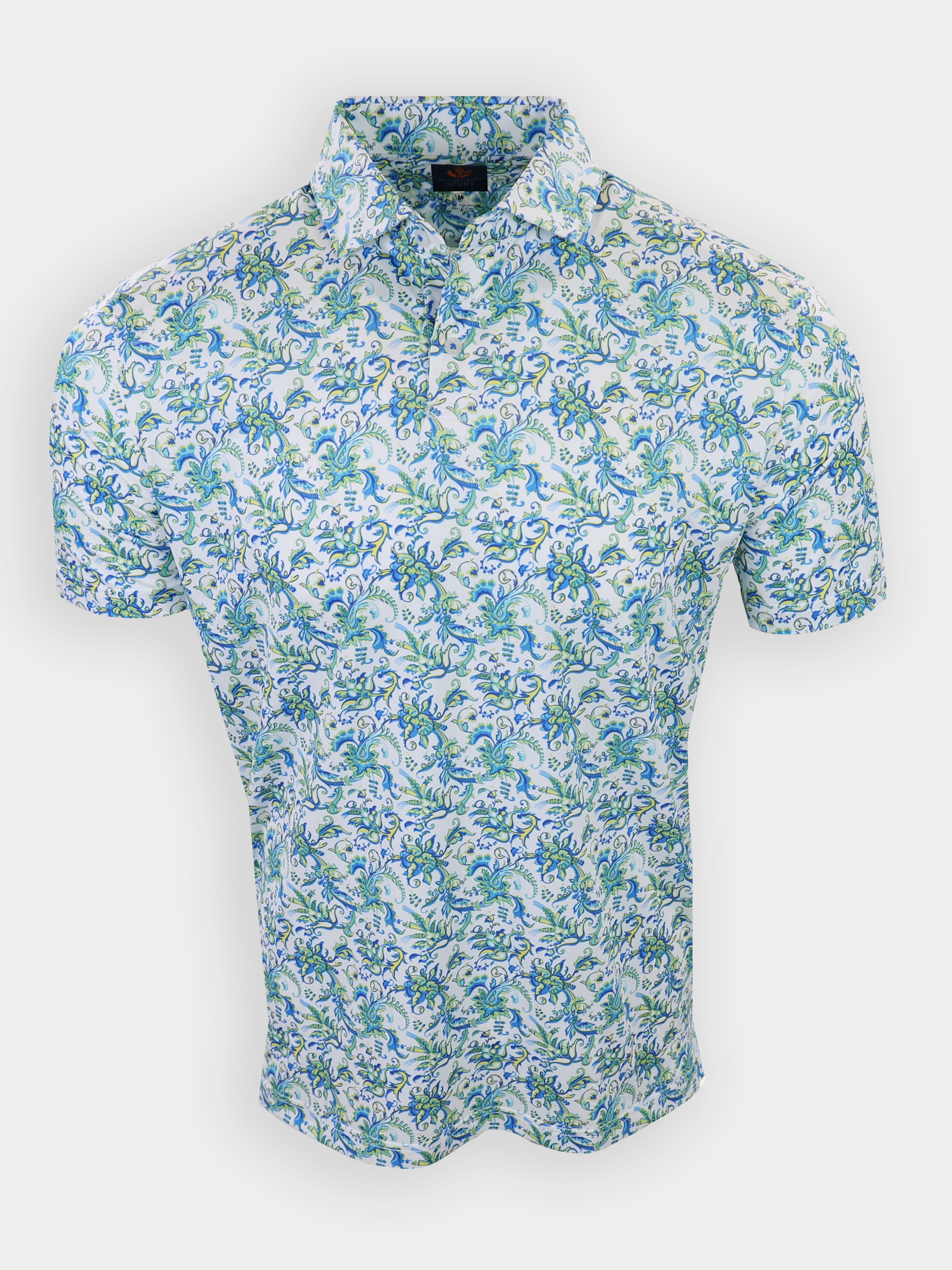 Patriotic Firework Print Golf Polo | Classic Fit | Donald Ross