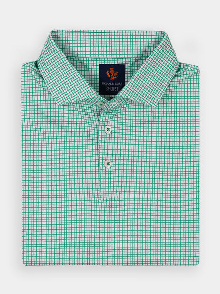 Men's Fine Check Polo - Sport Fit -
