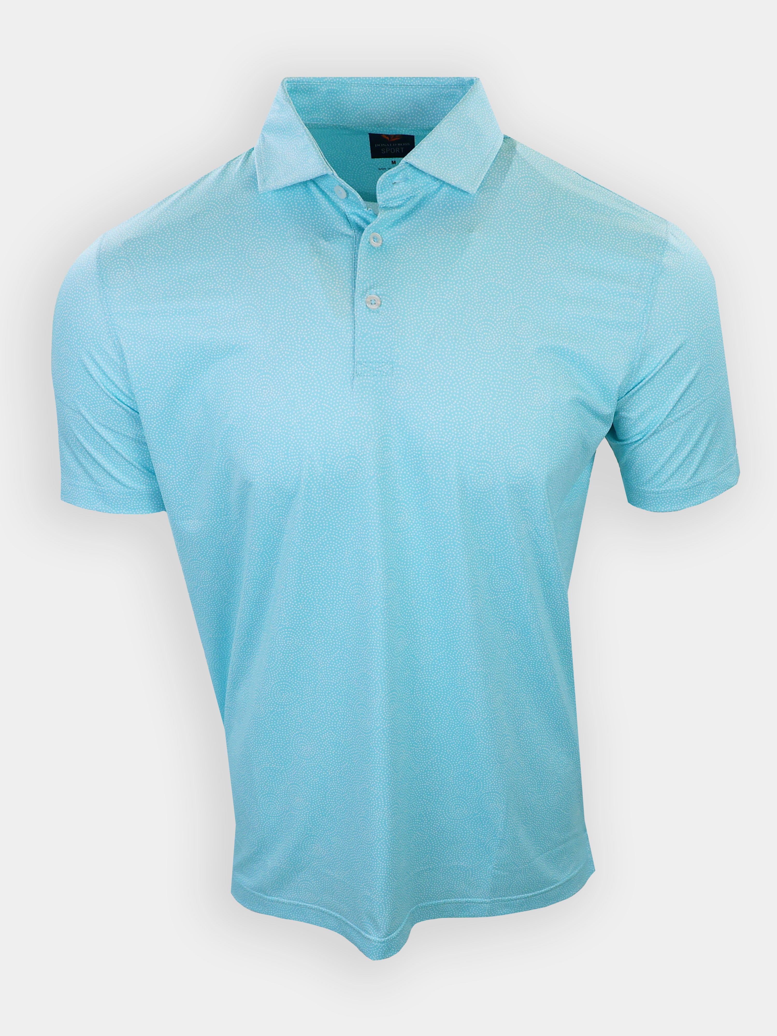 Light blue polo shirt displayed against a white background.