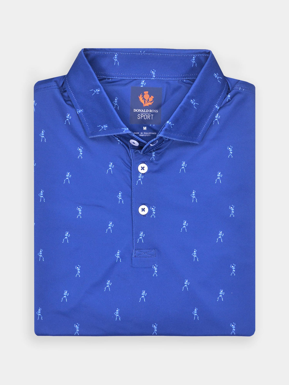 Skeleton Print Performance Polo- Sport Fit -