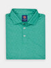 Folded teal golf polo shirt for men with subtle patterned design