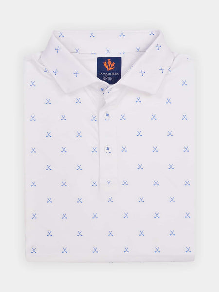 Men's Golf Clubs Print Polo - Sport Fit -
