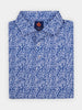 Dark blue polo shirt for men with subtle sponge design
