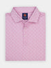 Light pink paisley print polo shirt with a subtle skull motif