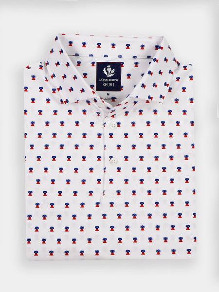 Samuel Liberty Bell Print Polo - Sport Fit | Donald Ross Sportswear