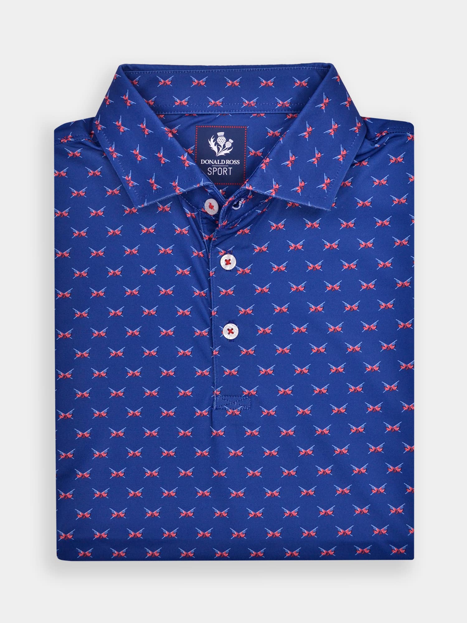 Grant Polo - Men’s Flag Print Golf Shirt - Sport Fit Grant Polo - Men’s Flag Print Golf Shirt - Sport Fit