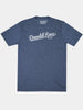 Blue T-shirt with white script text reading "Donald Ross Est. 1872" across the chest