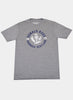 Gray T-shirt featuring a navy blue and white design with the text "Donald Ross, Dornoch Scotland, 1872" around a stylized thistle graphic