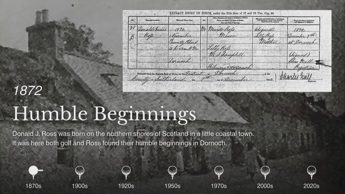 Humble Beginnings graphic tied to Donald Ross history