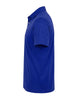 Royal blue short-sleeve polo shirt displayed on a mannequin in a three-quarter view.