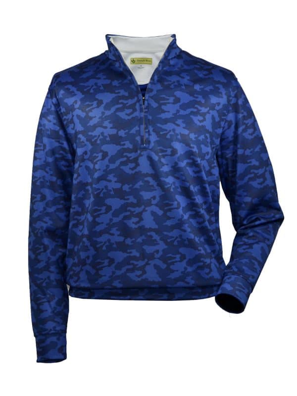 Mens Navy Camouflage Golf Pullover