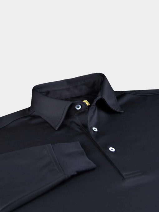 Long Sleeve Self Collar Jersey - Black DR159-MSP-001