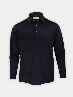 Long Sleeve Self Collar Jersey - Black DR159-MSP-001_FV