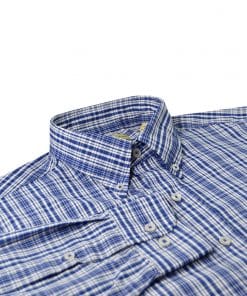 Navy Plaid Woven Sportshirt - Navy/White DR634-220-400