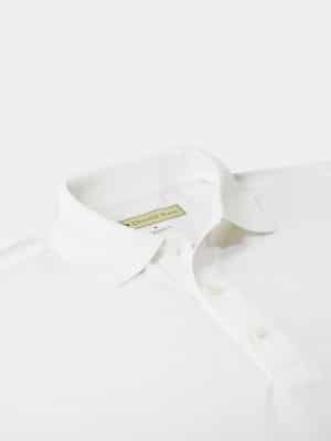 Solid Performance Pique Knit Collar - White DR015-MSP-100_1