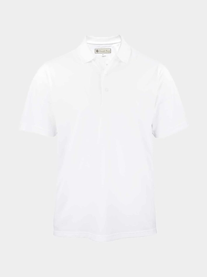 Solid Performance Pique Knit Collar - White DR015-MSP-100_FV_1