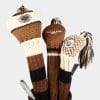 Knit Headcover Set - Brown Tan-headcovers