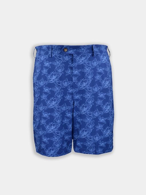 Walker Shorts - Floral Print - Navy Tonal DR069-121-400_Grey-Background