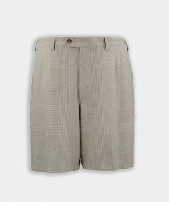 Walker Shorts - Prince Of Wales Pattern - Khaki Tonal DR071-121-210_Grey-Background