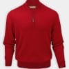 Men's Merino Wool Sweater - 1/4 Zip Scarlet