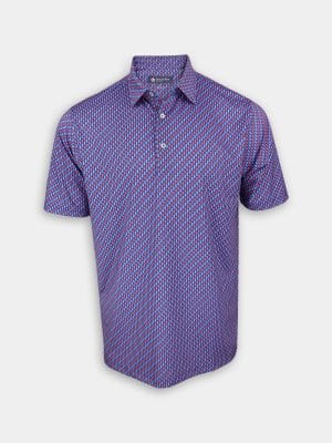 Donald Ross Mens Flying Ducks Polo - BLUE JAY/ WHITE