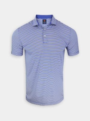 Men's Golf Polo and Shirt- Blue striped