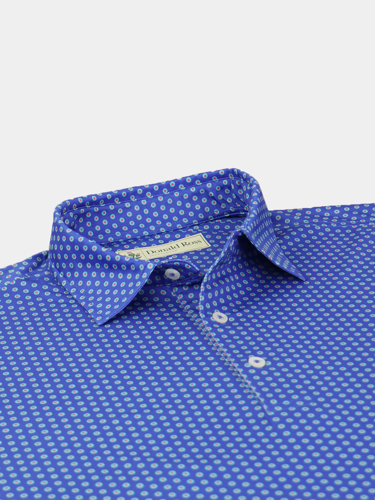 Men's Polo - Daisy Print Jersey - Classic Fit - Donald Ross Sportswear