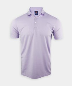 Men's Micro Feeder-Stripe Polo - Lavender