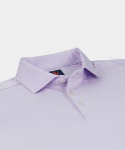 Men's Micro Feeder-Stripe Polo - Lavender