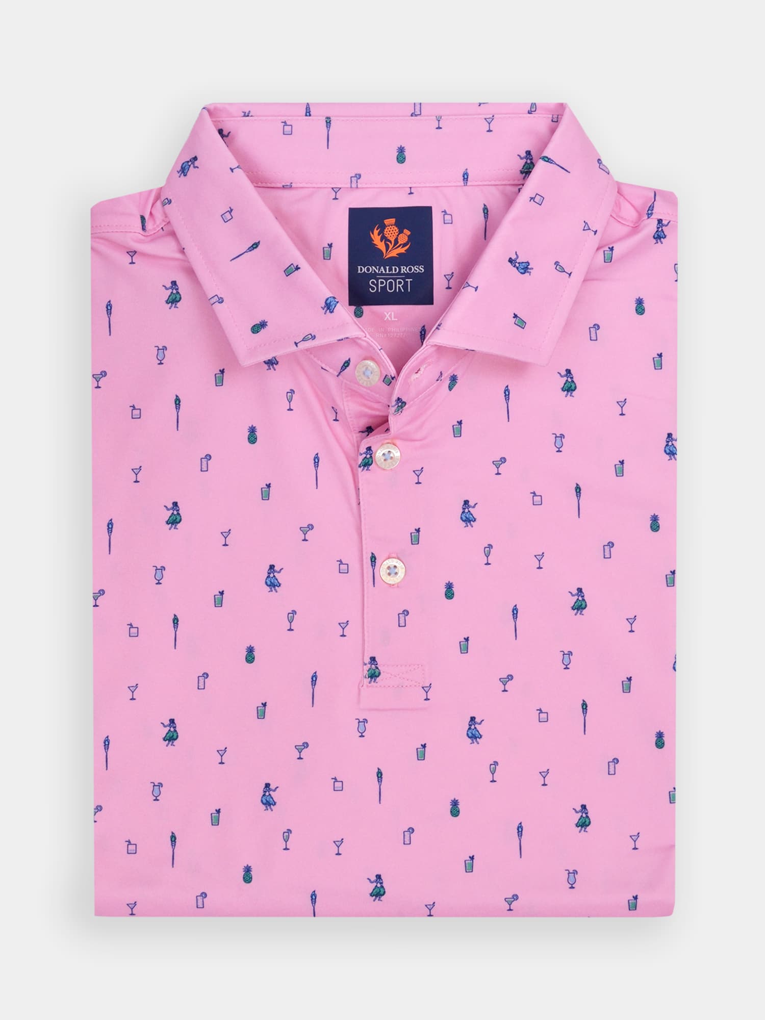Men's Hawaiian Tito Print Polo - Sport Fit - Donald Ross Men's Hawaiian Tito Print Polo - Sport Fit - Donald Ross