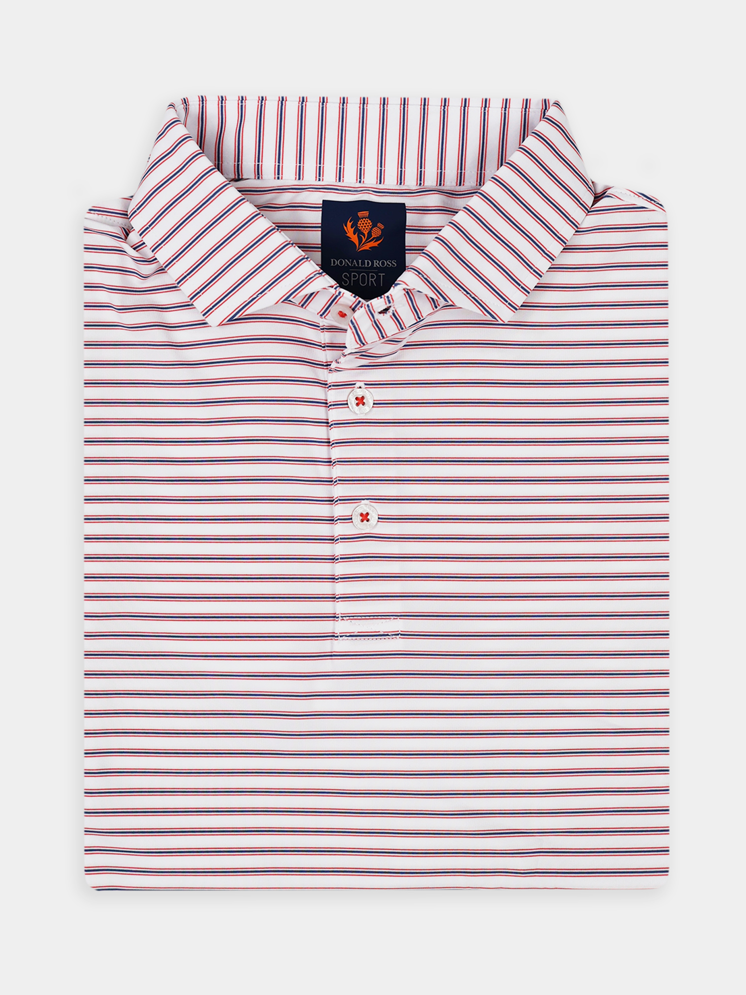 Stripe Jersey Performance Polo - Sport Fit - Donald Ross
