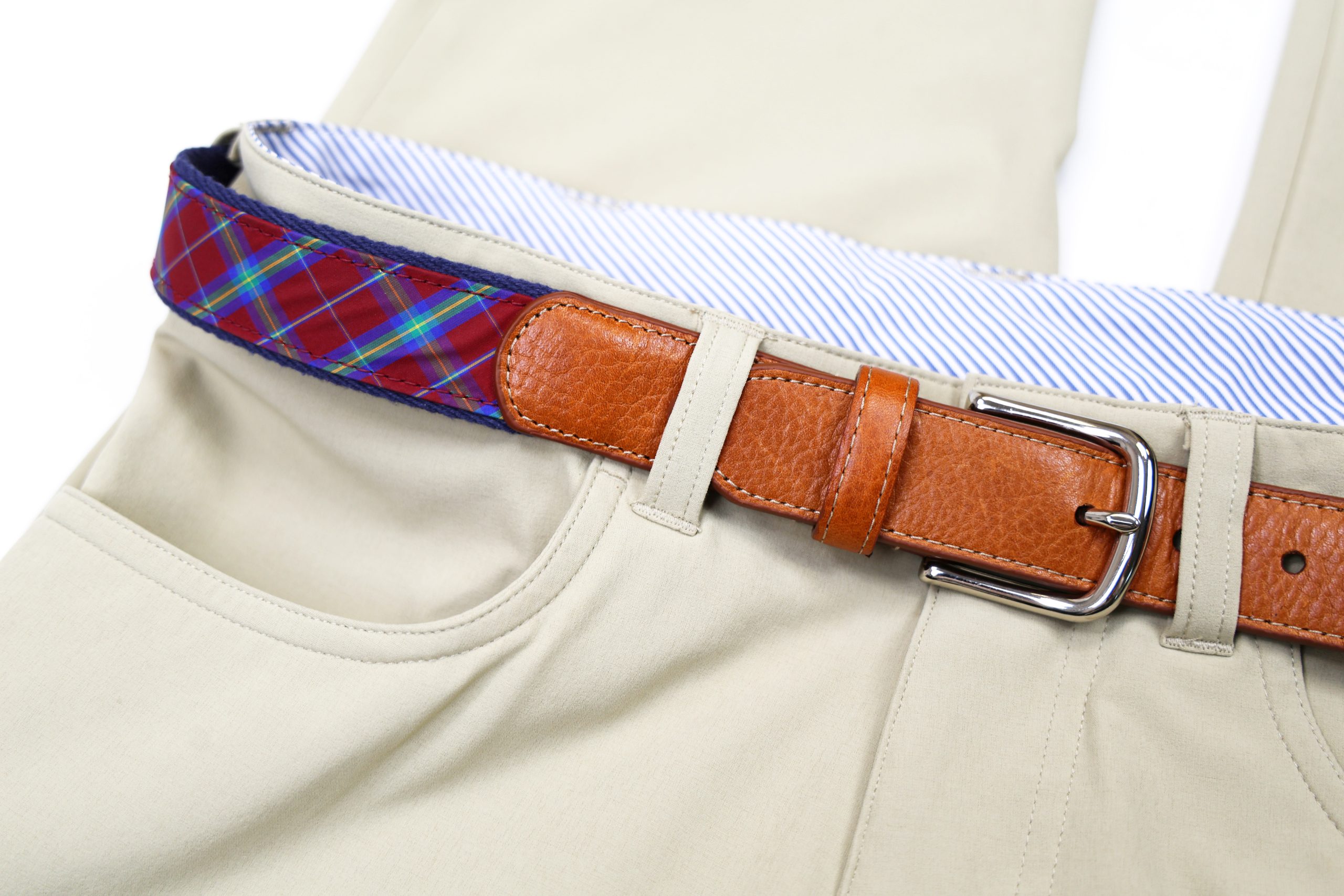 Men's Tartan Golf Belt - American Leather
